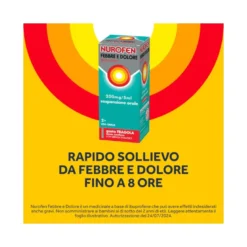 Nurofen Febbre e Dolore Bambini 200 mg/5 ml Ibuprofene Indicato per Febbre Dolori ai Denti e Muscolari Sospensione Orale Fragola 100 ml