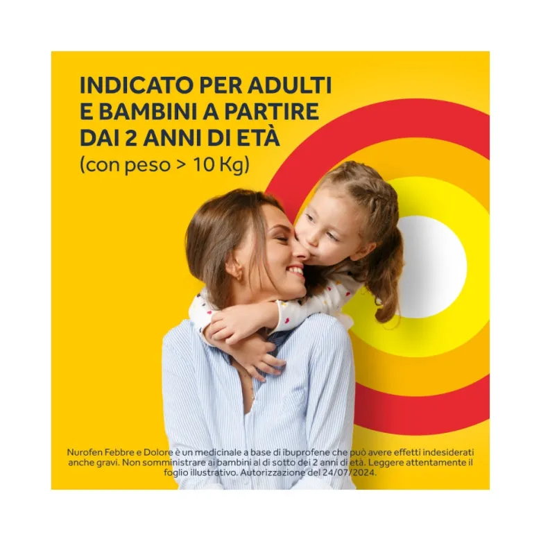 Nurofen Febbre e Dolore Bambini 200 mg/5 ml Ibuprofene Indicato per Febbre Dolori ai Denti e Muscolari Sospensione Orale Fragola 100 ml
