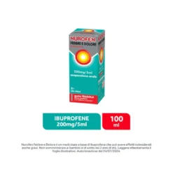 Nurofen Febbre e Dolore Bambini 200 mg/5 ml Ibuprofene Indicato per Febbre Dolori ai Denti e Muscolari Sospensione Orale Fragola 100 ml