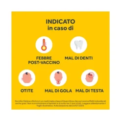 Nurofen Febbre e Dolore Bambini 200 mg/5 ml Ibuprofene Indicato per Febbre Dolori ai Denti e Muscolari Sospensione Orale Fragola 100 ml