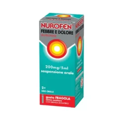 Nurofen Febbre e Dolore Bambini 200 mg/5 ml Ibuprofene Indicato per Febbre Dolori ai Denti e Muscolari Sospensione Orale Fragola 100 ml