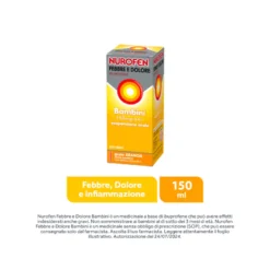 Nurofen Febbre e Dolore Bambini 100 mg/5 mlIbuprofene Indicato per Febbre Dolori ai Denti e Muscolari Sospensione Orale Arancia 150 ml