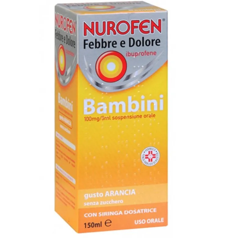 Nurofen Febbre e dolore bambini 100mg/5ml gusto arancia 150ml