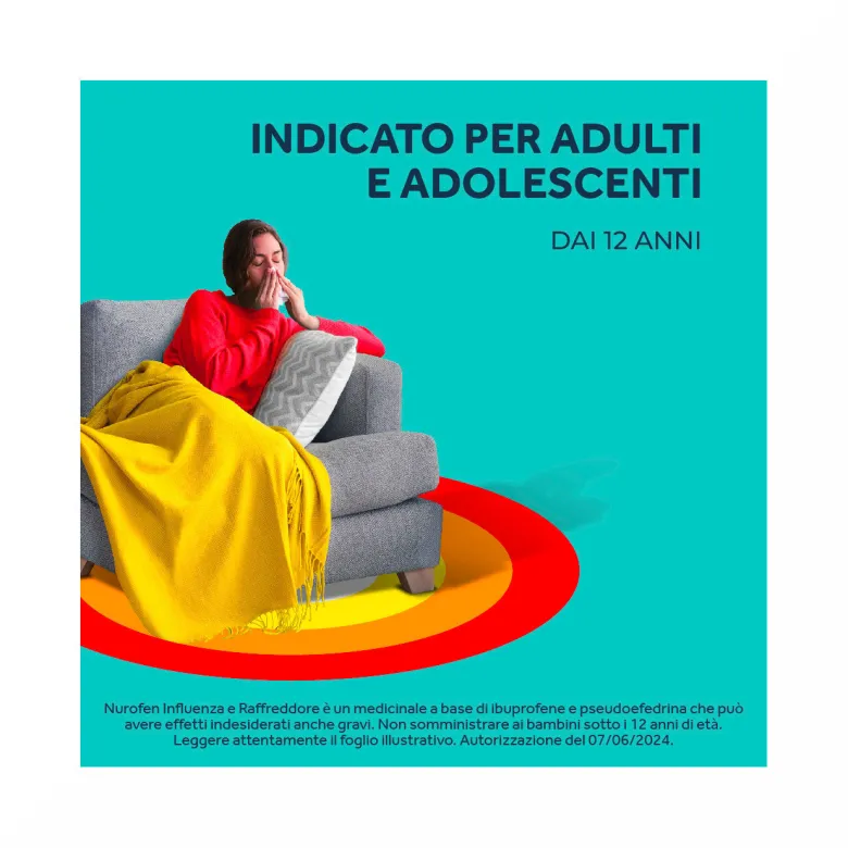 Nurofen Influenza e Raffreddore Antinfiammatorio e Antidolorifico contro Influenza Raffreddore e Mal di Testa 24 Compresse