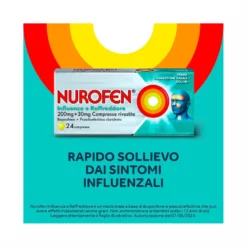 Nurofen Influenza e Raffreddore Antinfiammatorio e Antidolorifico contro Influenza Raffreddore e Mal di Testa 24 Compresse