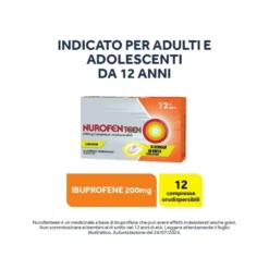 Nurofenteen 200 mg Ibuprofene Analgesico perMal di Testa Dolori ai Denti e Mestruali 12 Compresse al Limone