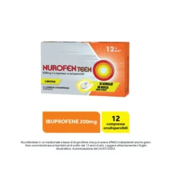 Nurofenteen 200 mg Ibuprofene Analgesico perMal di Testa Dolori ai Denti e Mestruali 12 Compresse al Limone