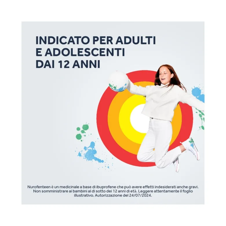 Nurofenteen 200 mg Ibuprofene Analgesico per Mal di Testa Mal di Denti e Dolori Mestruali 12 Compresse Orodispersibili alla Menta