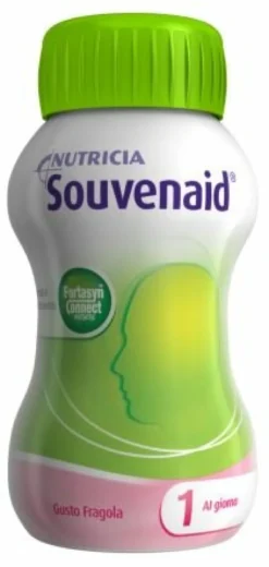 Nutricia Souvenaid Integratore contro il declino cognitivo dell'età gusto fragola cluster da 4 botti
