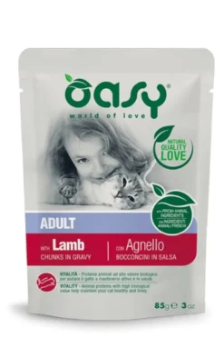 Oasy Bocconcini In Salsa Per Gatto Adult con Agnello 85g