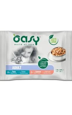 Oasy Bocconcini In Salsa Per Gatti Adulti Multipack Fish Selection 4x85g