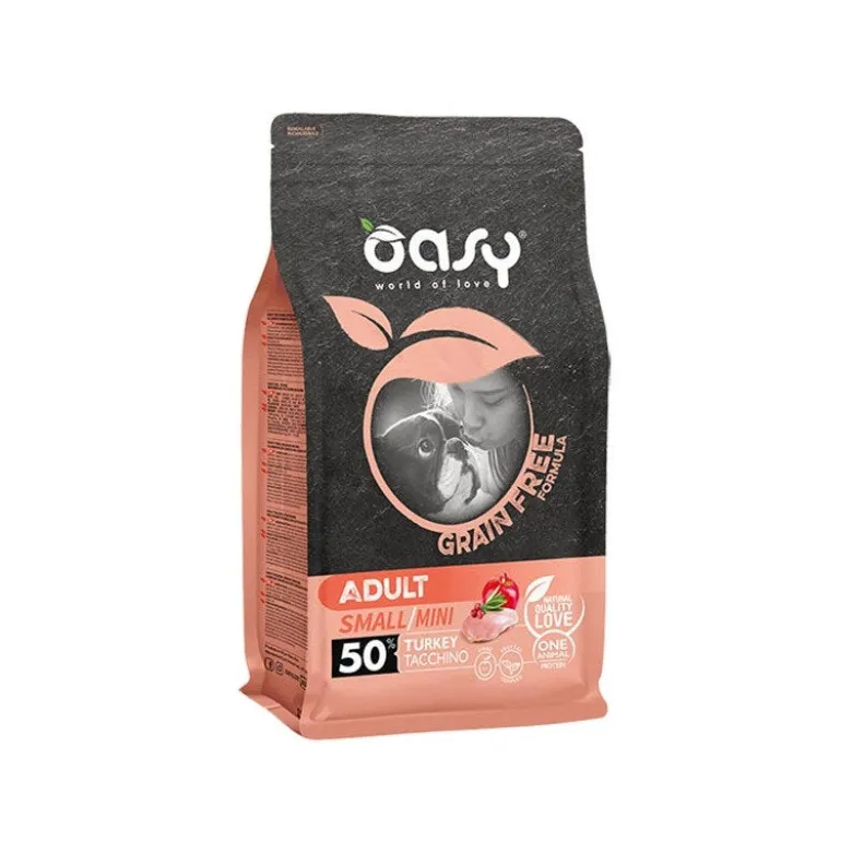 Oasy Grain Free Adult Small & Mini Con Tacchino Per Cani Adulti 800g