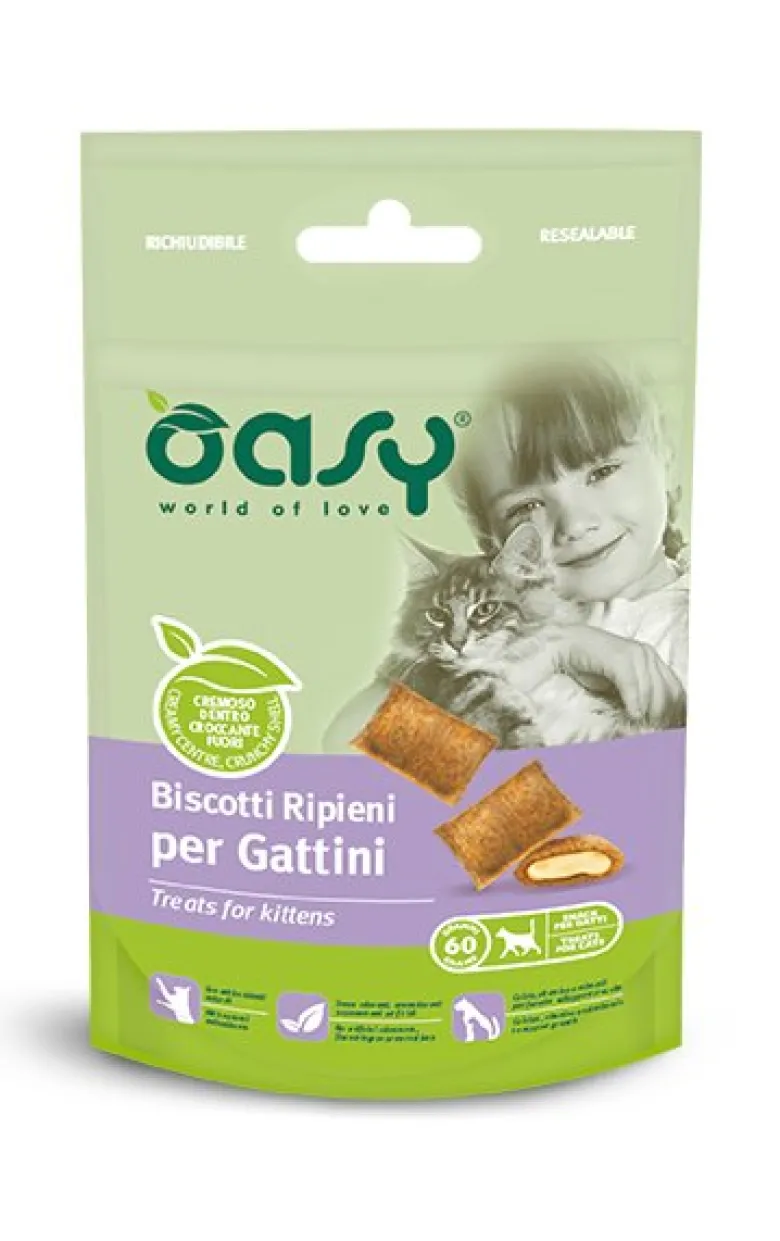 Oasy Snack Biscotti Ripieni Per Gattini 60g