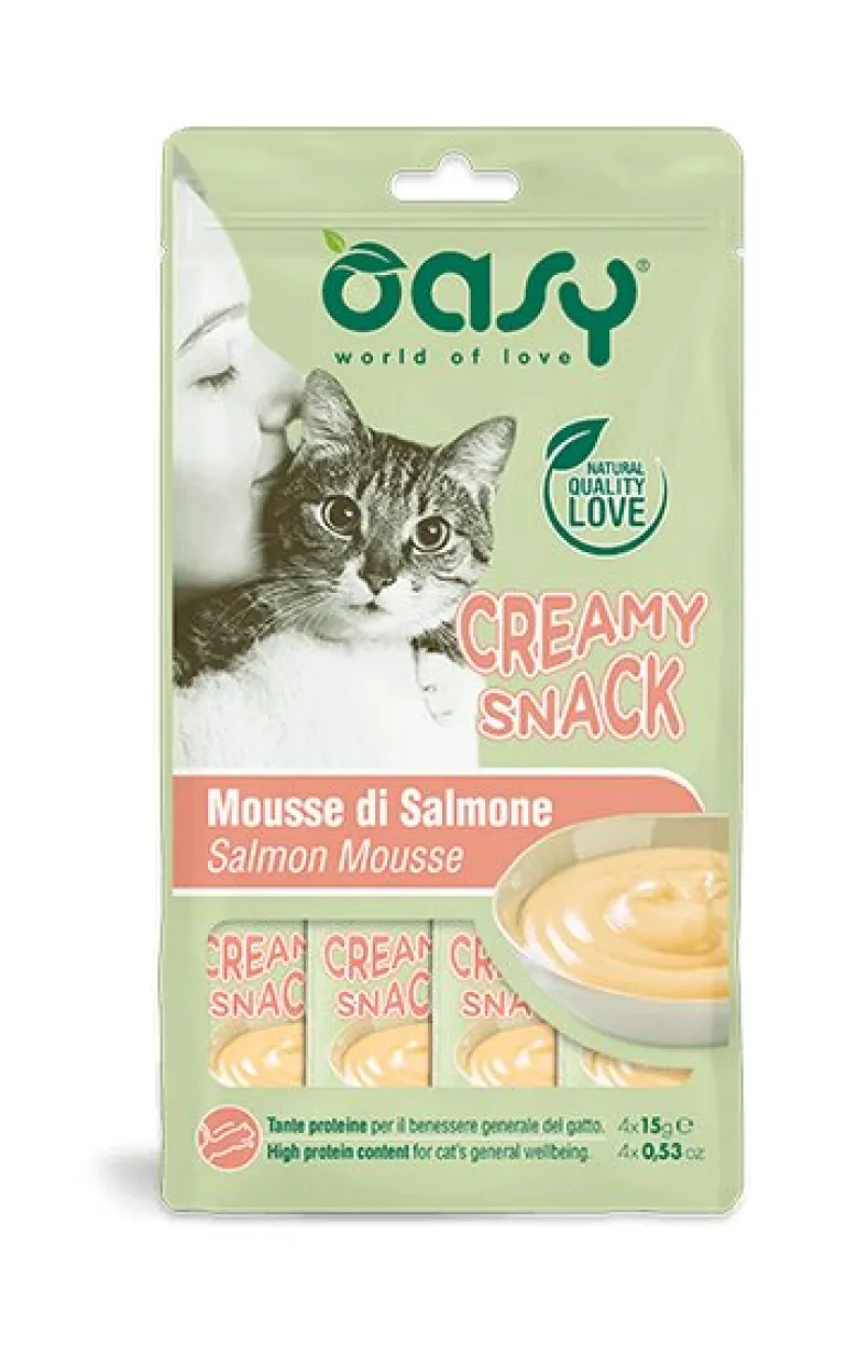 Oasy Snack Creamy Salmone Per Gatti 4x15g