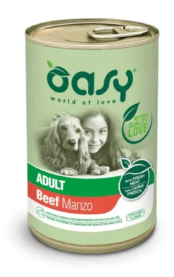 Oasy Wet Dog Lifestage Patè Manzo Cibo Umido Cani Adulti Lattina 400g