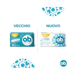 o.b. Assorbenti ProComfort Normal Assorbenti Interni Flusso da Medio a Intenso Tamponi Inserimento e Rimozione Facile 16pz