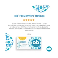 o.b. Assorbenti ProComfort Normal Assorbenti Interni Flusso da Medio a Intenso Tamponi Inserimento e Rimozione Facile 16pz