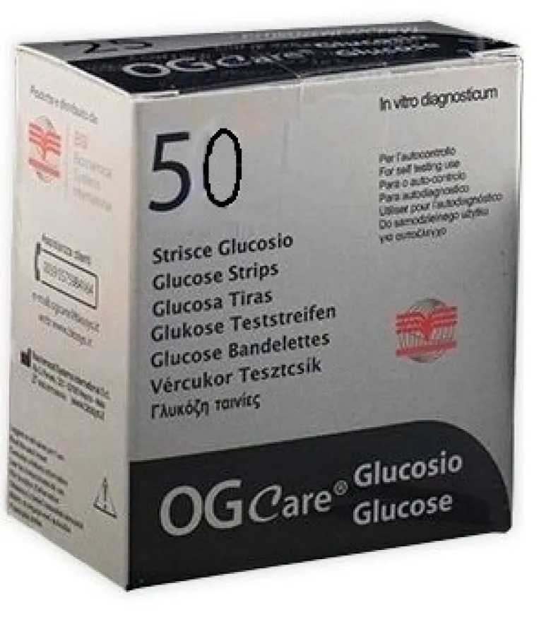 Ogcare Strisce Misurazione Glicemia 50 Pezzi Precisione Affidabile