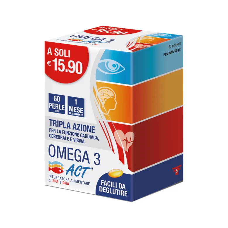 Omega 3 Act utile per la funzione cardiaca 60 perle da 540g