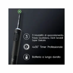 Oral-B Spazzolino Elettrico Ricaricabile Vitality Pro Nero, 1 Testina, 1 Spazzolino