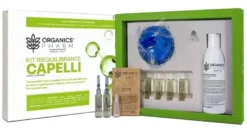 Organics Pharm Kit Riequilibrante Capelli Lozione 6 Fiale + Shampoo 150ml + Spazzola
