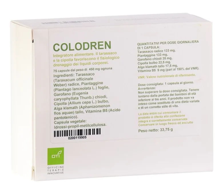 Oti Colodren Integratore Alimentare per il drenaggio dei liquidi corporei 75 capsule
