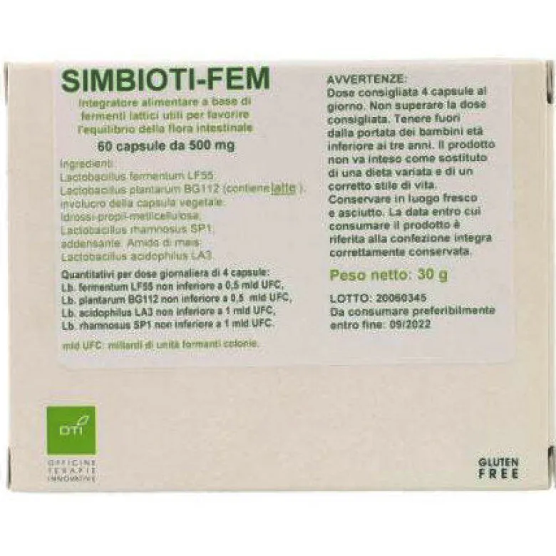 Oti Simbioti Fem benessere intestinale 60 capsule