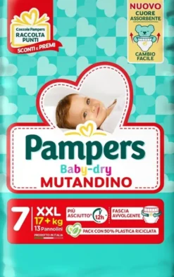 Pampers Babydry Mutandino Taglia 7 XXL (17+ Kg) 13 Pezzi