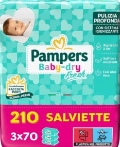 Pampers Baby Fresh Salviettine per una pulizia perfetta 210 pezzi