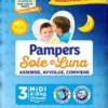 Pampers Sole Luna Pannolini Taglia 3 Midi (4-9 kg) 20 Pezzi