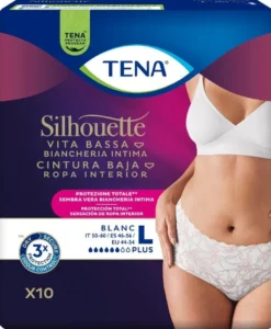 Pannolone a Mutandina Assorbente Tena Silhouette Plus White Large 10 Pezzi