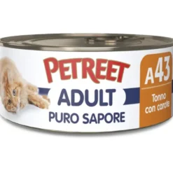Petreet Puro Sapore Tonno Con Carote Cibo Umido Per Gatti Adulti Lattina 70g