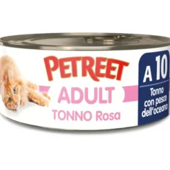 Petreet Tonno Rosa Con Pesce Dell'Oceano Cibo Umido Per Gatti Adulti Lattina 70g