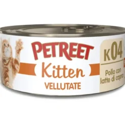Petreet Vellutate Pollo Con Latte Capra Cibo Umido Gattino Barattolo 60g