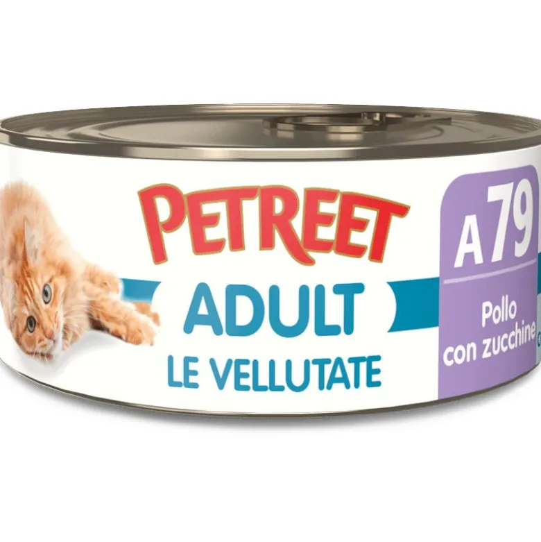 Petreet Vellutate Pollo Con Zucchine Cibo Umido Gatto Adulto Barattolo 70g
