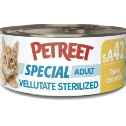 Petreet Vellutate Tonno Con Mais Cibo Umido Gatto Sterilizzato Barattolo 70g