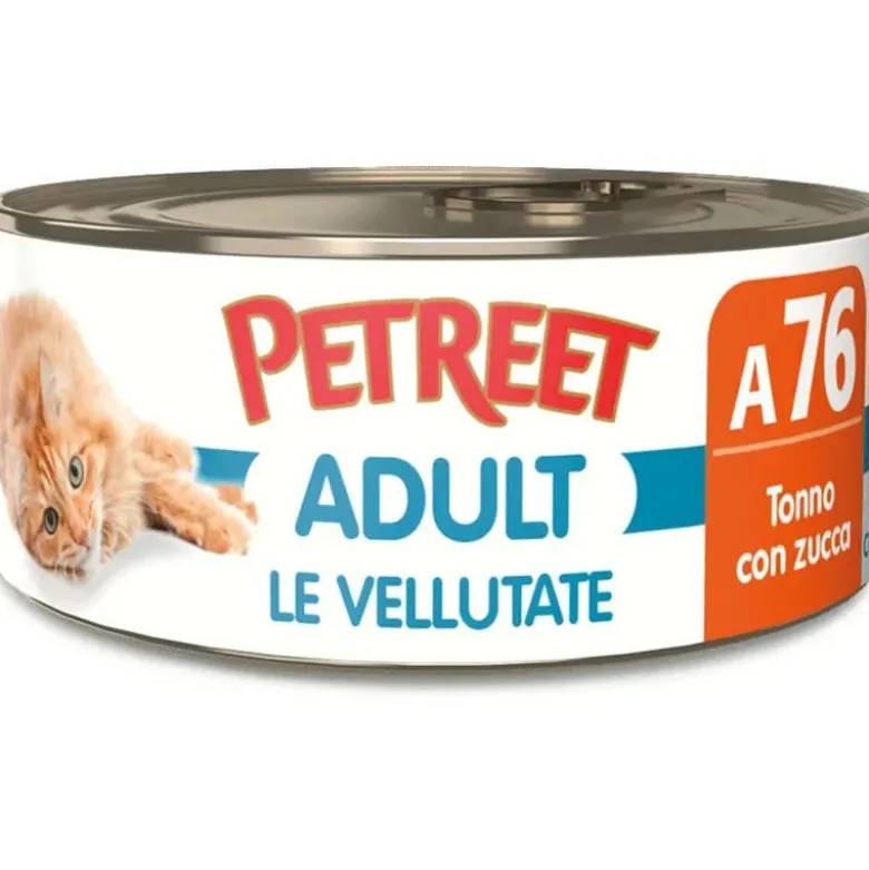 Petreet Vellutate Tonno Con Zucca Cibo Umido Gatto Adulto Barattolo 70g