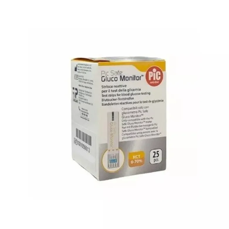 PicSafe Gluco Monitor Strisce Reattive Test Glicemia 25 Strisce
