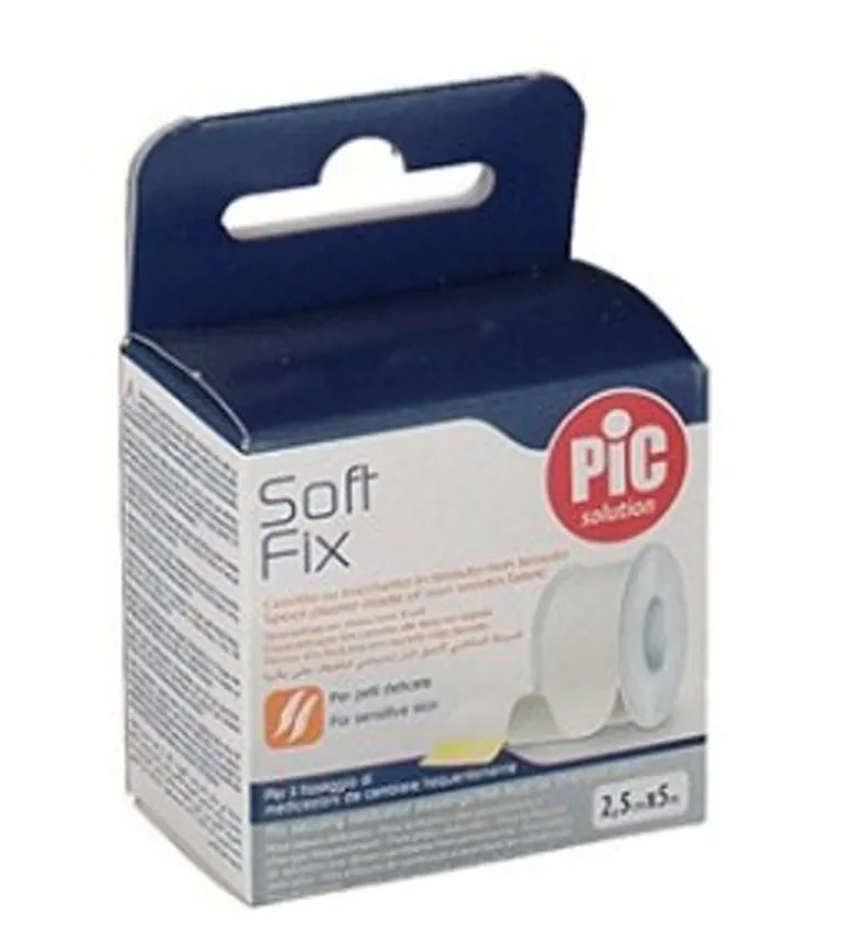 Pic Solution Soft Fix Cerotto su rocchetto in tessuto non tessuto 2.5cmX5m
