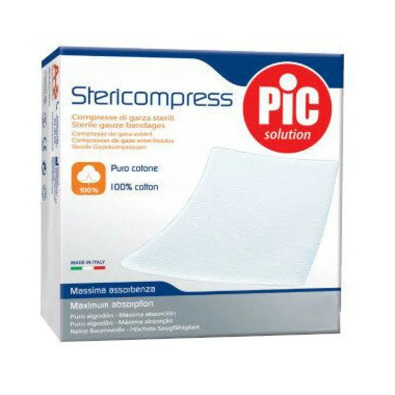 Pic Stericompress Garza Sterili 36x40cm 12 Pezzi Sicurezza