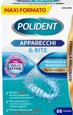 Polident Apparecchi & Bite Pulitore Quotidiano 66 Compresse