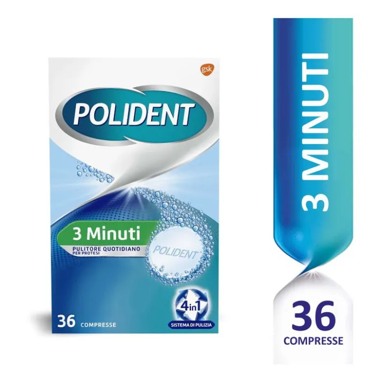 Polident 3 Minuti Pulitore Protesi Dentale Quotidiano 66 Compresse