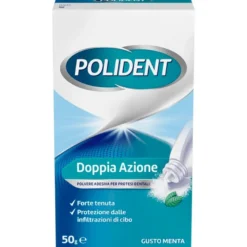 Polident Polvere Adesiva Protesi Dentale Menta 50g Tenuta Sicura