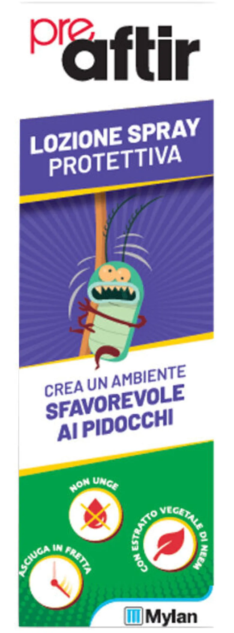 PreAftir lozione spray per prevenire i pidocchi 100ml