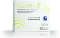 Probinul 5 favorisce l'equilibrio della flora batterica intestinale 12 buste aroma cioccolato