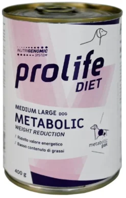 Prolife Diet Dog Metabolic Cibo Umido Per Cani Taglia Media/Grande Lattina 400g