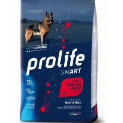 Prolife Dog Smart Beef & Rice Cibo Secco Per Cani Adulti Taglia Media/Grande Sacco 12 Kg