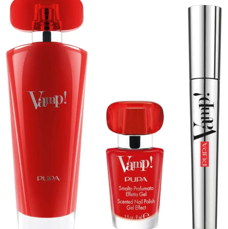 Pupa Kit Vamp Red Eau De Parfum 50 ml+Mascara 9ml+Smalto Profumato Effetto Gel 9ml