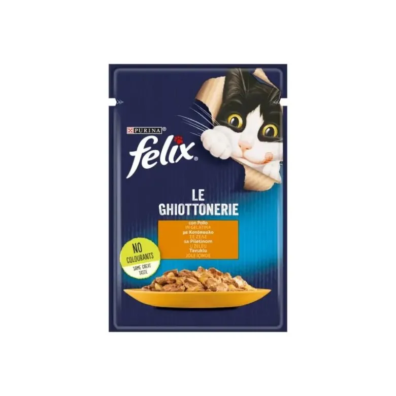 Purina Felix Le Ghiottonerie Gusto Pollo Cibo Umido Gatti Adulti Busta 85g