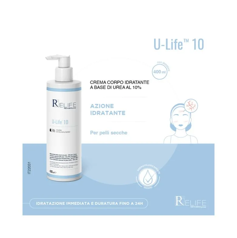 Relife U-Life 10 crema idratante corpo per pelle secca 400ml
